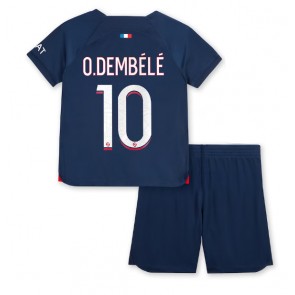 Paris Saint-Germain Ousmane Dembele #10 Koszulka Podstawowych Dziecięca 2023-24 Krótki Rękaw (+ Krótkie spodenki)